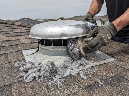 Cleaning Dryer Vent On Roof in Pasadena
