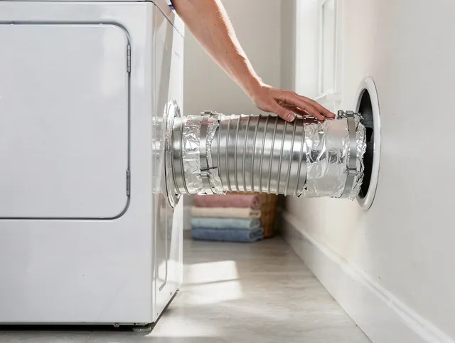 Professional dryer vent hose installation by Pasadena Dryer Vent Cleaning in Pasadena