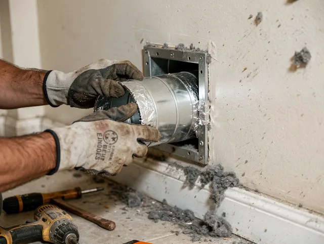 Professional dryer vent repair and installation by Pasadena Dryer Vent Cleaning in Pasadena