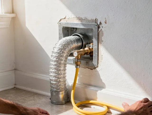 Pasadena Dryer Vent Cleaning certified technician performing specialized gas dryer vent cleaning in Pasadena